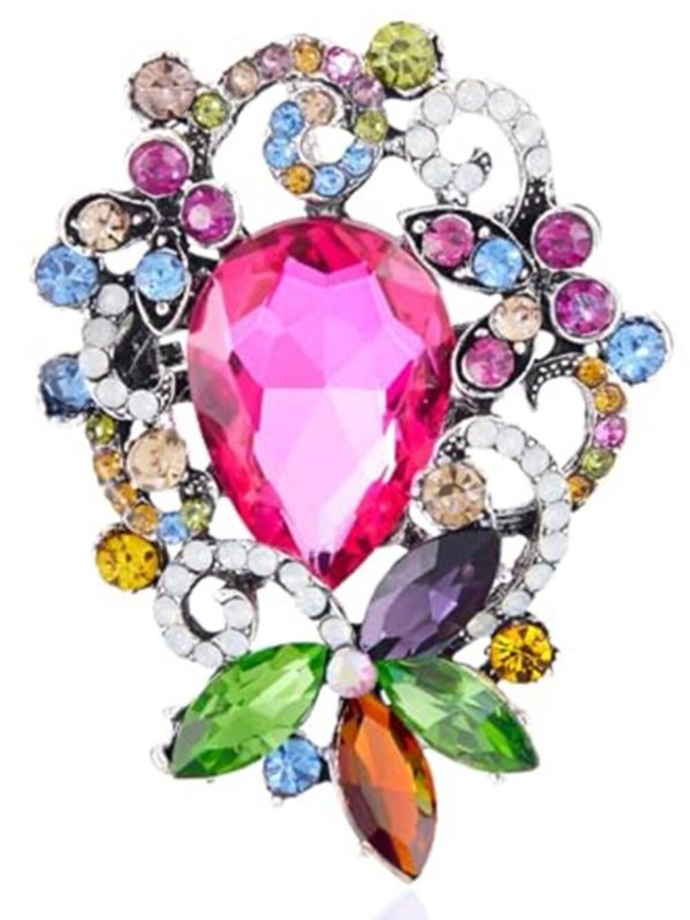 Austrian Crystal Brooch Pin for Women Flower Shape Brooches Lapel Pins
